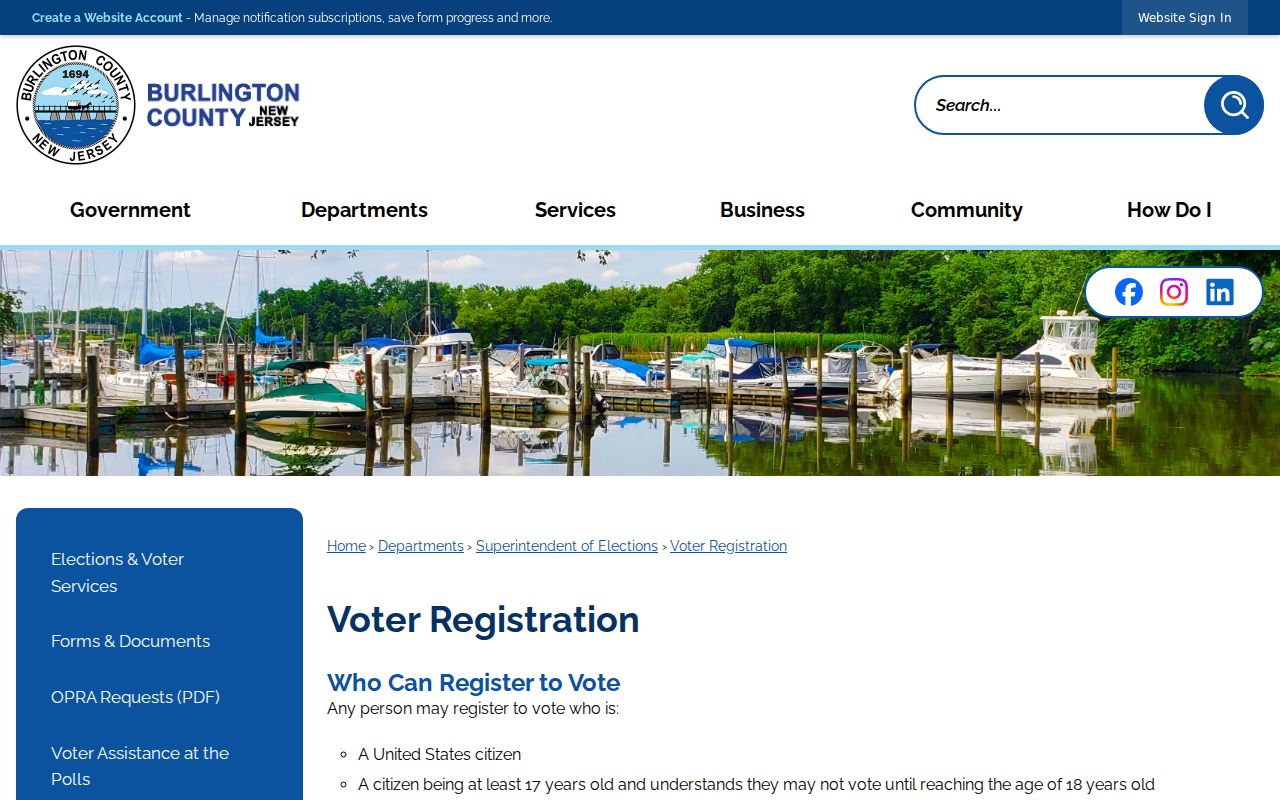 Pemberton Township neighbors reference for Burlington County voter registration
