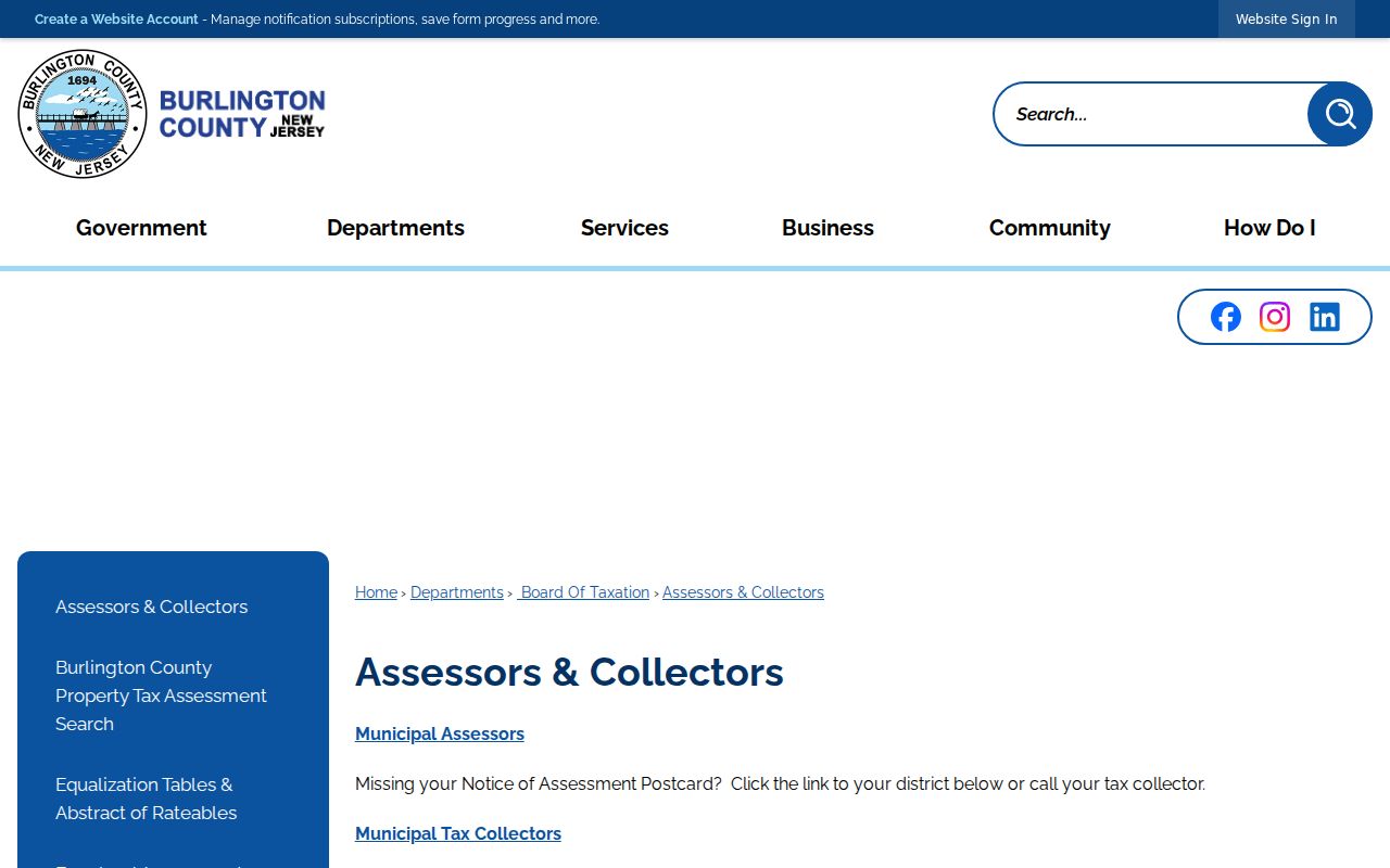 Pemberton Township street directory Burlington County assessors and collectors reference